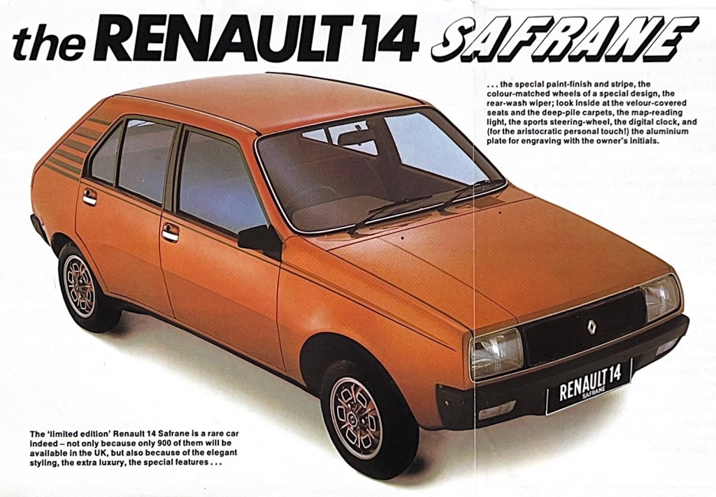 Brochure centrefold of the Renault 14 Safrane
