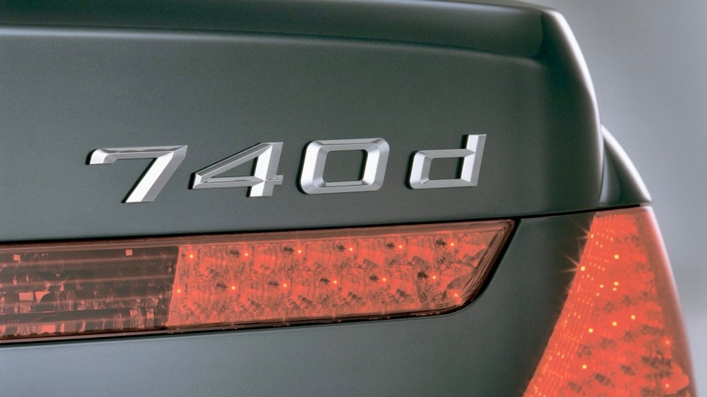 BMW 740d badge detail